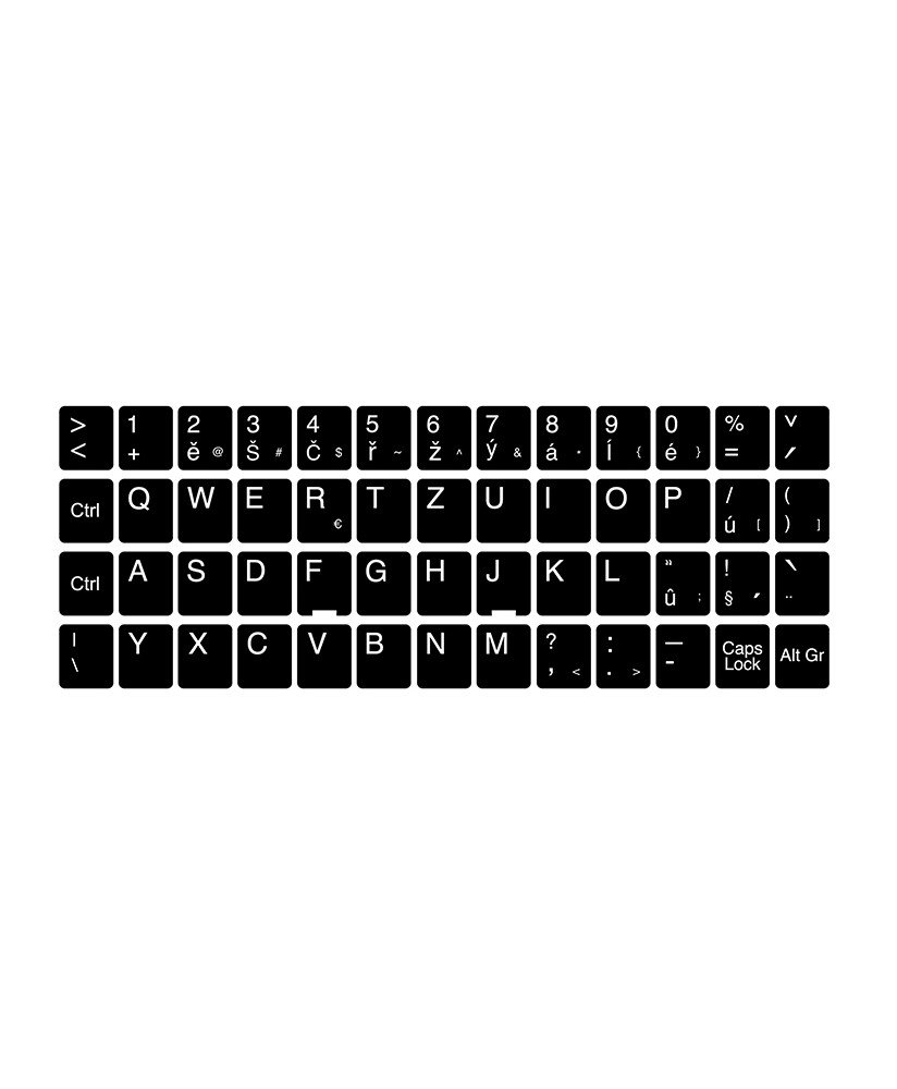 Kits de Teclas Autocolantes 11*13 Preto, com Carateres em Checo para Teclado