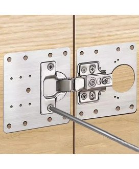 Placas de Reparação de Dobradiças, com Kit de Parafusos - 2 unidades - Goeik