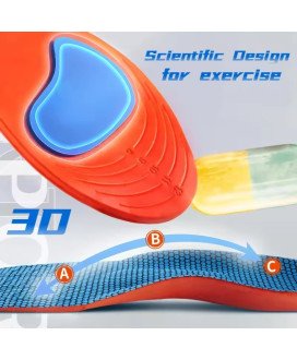 Palmilhas Desportivas 4D, com base Macia, em Azul e Laranja - Goeik