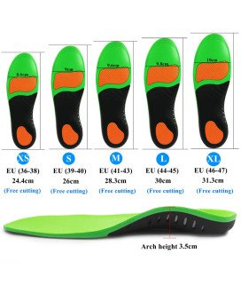 Palmilhas Ortopédicas em EVA, com Suporte para Pés Arqueados - Verde - Goeik