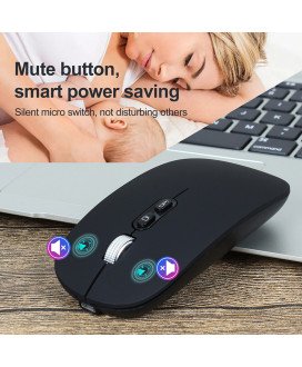 Rato Recarregável com Bluetooth + 2.4Ghz, com Pen USB