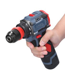 Aparafusadora / Berbequim sem fios, de gama profissional, com 21 níveis de torque - Azul - Goeik