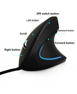 Rato Ergonómico USB, para Mão Direita / Esquerda, Preto