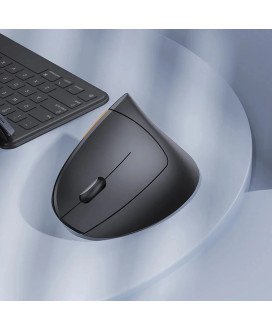 Rato Ergonómico Recarregável com Bluetooth + 2.4GHz, com Pen USB - Preto