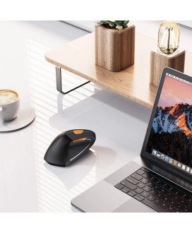 Rato Ergonómico Recarregável com Bluetooth + 2.4GHz, com Pen USB - Preto