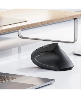 Rato Ergonómico Recarregável com Bluetooth + 2.4GHz, com Pen USB - Preto