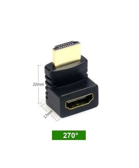 Adaptador HDMI Macho para HDMI Fêmea, de 270º