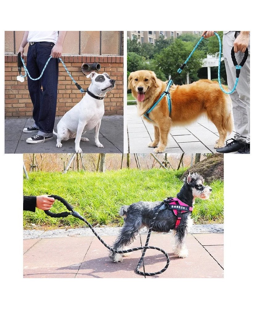 Trela Refletora para Animais de Estimação, com 150cm - Preto e Vermelho