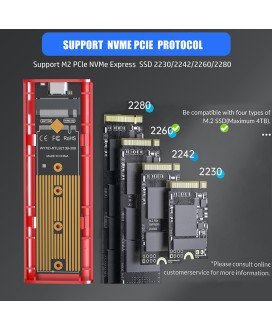 Caixa Externa com Disco 256GB / 512GB M.2 NVME, Cabo Tipo-C para Tipo-C e Tipo-C para USB