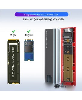 Caixa Externa com Disco 256GB / 512GB M.2 NVME, Cabo Tipo-C para Tipo-C e Tipo-C para USB