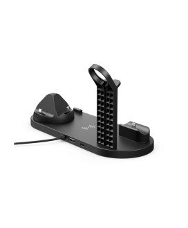 Estação de Carregamento USB, 6 em 1, com Carregamento Wireless, Tipo-C, Lightning e Micro USB - Goeik