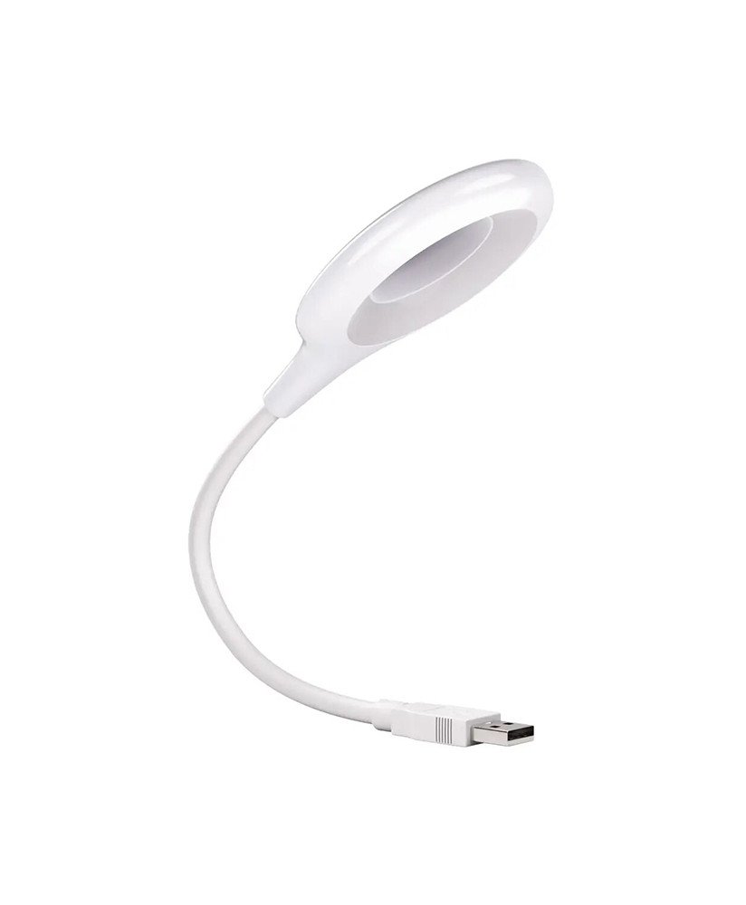 Mini Candeeiro Portátil 360º com Conexão USB - Branco