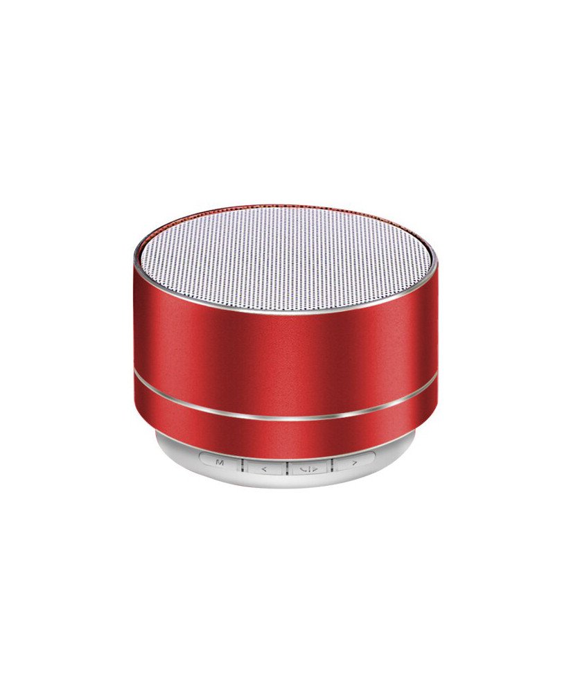 Mini Coluna Bluetooth, com Porta USB e Leitor de Cartões Micro SD, Vermelho