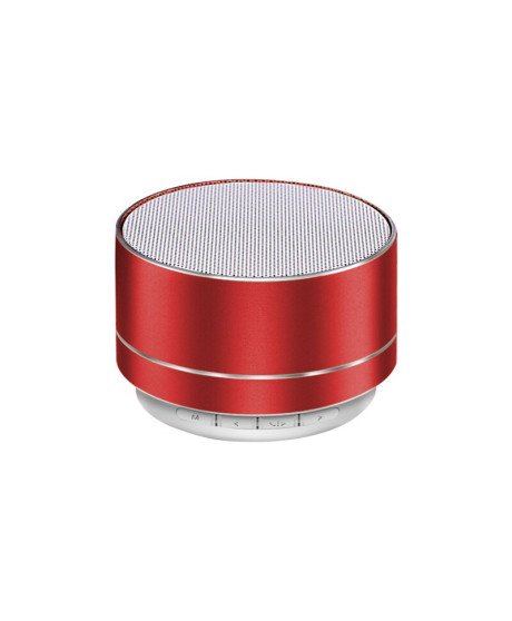 Mini Coluna Bluetooth, com Porta USB e Leitor de Cartões Micro SD, Vermelho