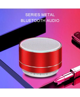 Mini Coluna Bluetooth, com Porta USB e Leitor de Cartões Micro SD, Vermelho