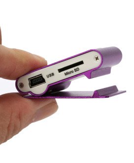 Mini Leitor MP3 com Clipe de Suporte, Preto