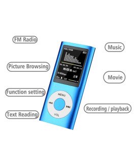 Leitor MP4 de 32GB, com Fones Jack 3.5mm e Cabo de Alimentação, Prateado - Goeik
