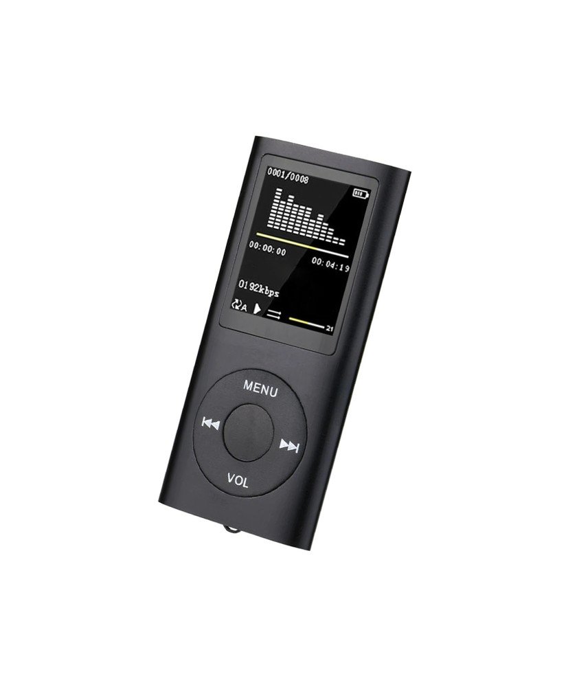Leitor MP4 de 32GB, com Fones Jack 3.5mm e Cabo de Alimentação, Preto