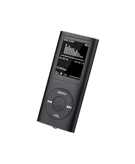 Leitor MP4 de 32GB, com Fones Jack 3.5mm e Cabo de Alimentação, Preto