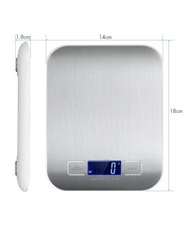 Balança de Cozinha Digital Portátil, para Alimentos até 10Kg, a Pilhas – Cinzento