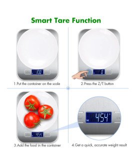 Balança de Cozinha Digital Portátil, para Alimentos até 10Kg, a Pilhas – Cinzento