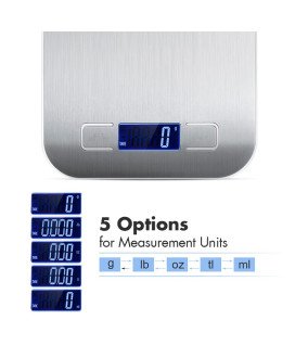 Balança de Cozinha Digital Portátil, para Alimentos até 10Kg, a Pilhas – Cinzento