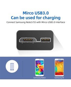 Cabo Adaptador de USB 3.0 para Micro USB-B – Preto