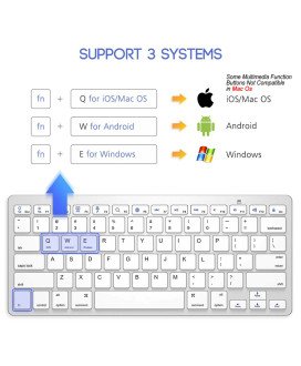 Teclado Bluetooth para Apple, Android e Windows