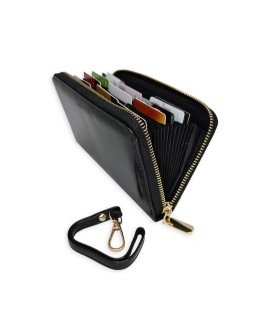 Carteira em Couro, para Dinheiro e 36 Cartões – Preto