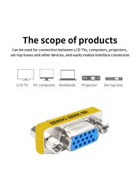 Adaptador VGA Macho para VGA Fêmea