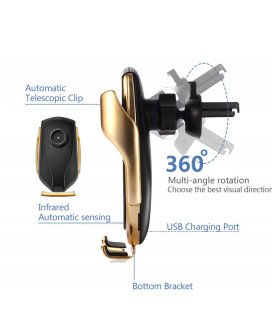 Suporte de Telemóvel com Carregamento Wireless e Sensor Automático