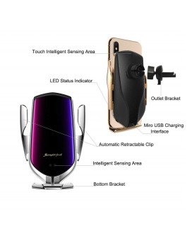 Suporte de Telemóvel com Carregamento Wireless e Sensor Automático