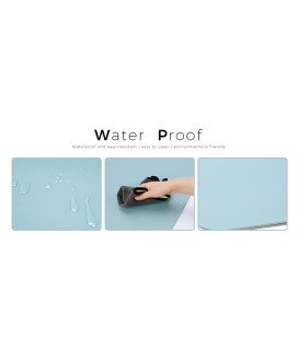 Tapete de Secretária 80x60cm, para Teclado e Rato, com Base Antiderrapante - Azul