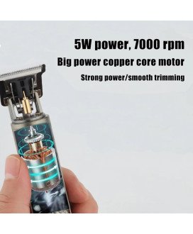 Máquina de Cortar Cabelo/Barba Recarregável, com 4 Pentes - Buda Preto