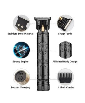 Máquina de Cortar Cabelo/Barba Recarregável, com 4 Pentes - Buda Preto