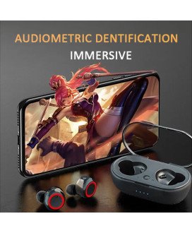 Auriculares Bluetooth TWS Y50, com Caixa de Carregamento