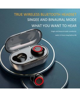 Auriculares Bluetooth TWS Y50, com Caixa de Carregamento