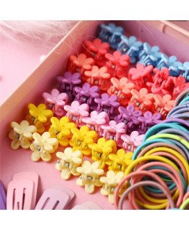 Kit de Acessórios para Penteados de Criança, Com Elásticos e Ganchos