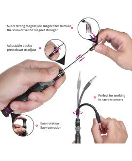 Kit de Ferramentas para Dispositivos Eletrónicos, 115 em 1, com Chave de Fendas - Cinzento