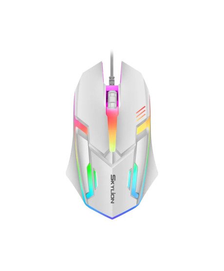 Rato Gaming Desportivo com Luz LED e Conexão USB - Branco