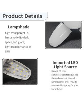 Lâmpada LED Ajustável em Forma de Flor, com Luz Branca