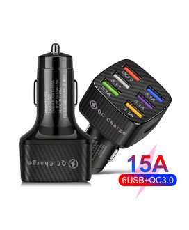 Carregador de Isqueiro Quadrado com 6* USB de Carregamento Rápido - Goeik