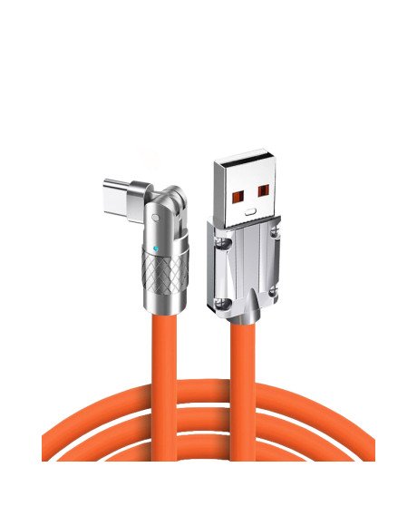 Cabo Adaptador USB para Tipo-C, com Rotação de 180º, Laranja - Goeik