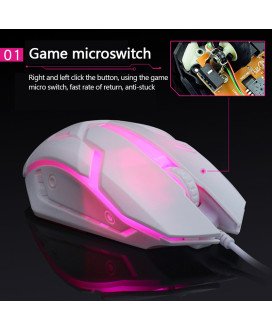 Rato Gaming Desportivo com Luz LED e Conexão USB - Preto - Limeme by Goeik