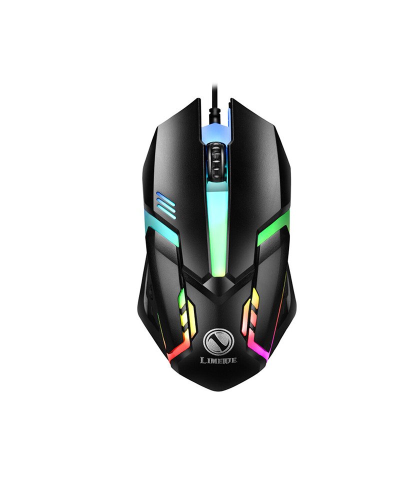 Rato Gaming Desportivo com Luz LED e Conexão USB - Preto - Limeme by Goeik