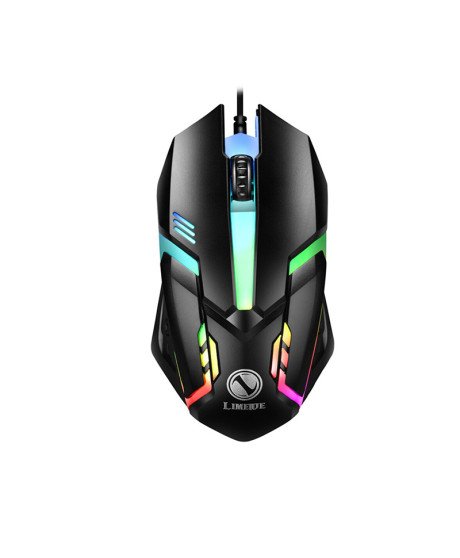Rato Gaming Desportivo com Luz LED e Conexão USB - Preto - Limeme by Goeik