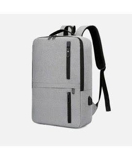 Mochila Multifunções 15.6'', Impermeável, com Ranhura para cabo USB para Carregamento - Cinza