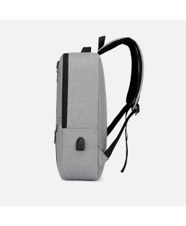 Mochila Multifunções 15.6'', Impermeável, com Ranhura para cabo USB para Carregamento - Cinza