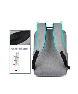 Mochila Multifunções 15.6'', Impermeável, com Ranhura para cabo USB para Carregamento e Bolsos Frontais - Preta