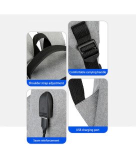 Mochila Multifunções 15.6'', Impermeável, com Ranhura para cabo USB para Carregamento Lateral - Preta